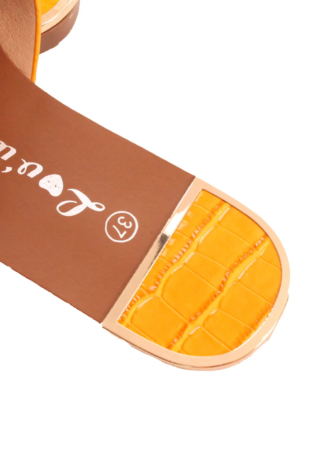 LOVEDRUNKY Croco slippers oranje croco band