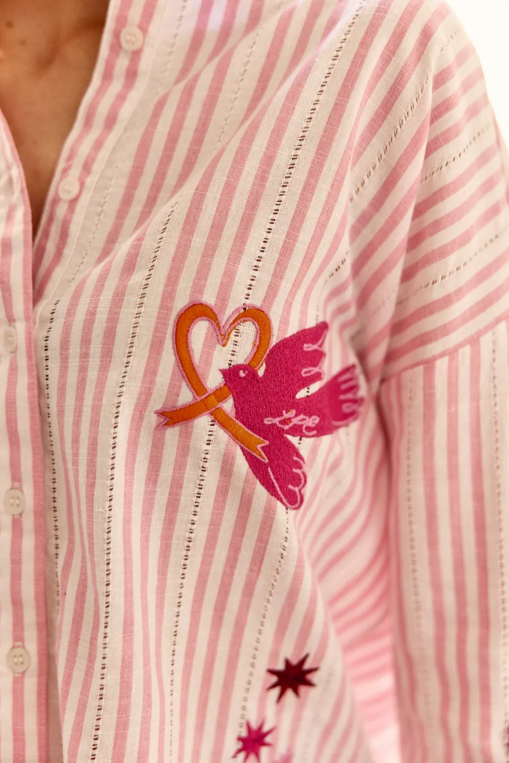 La Petite Etoile Coraline blouse roze streep