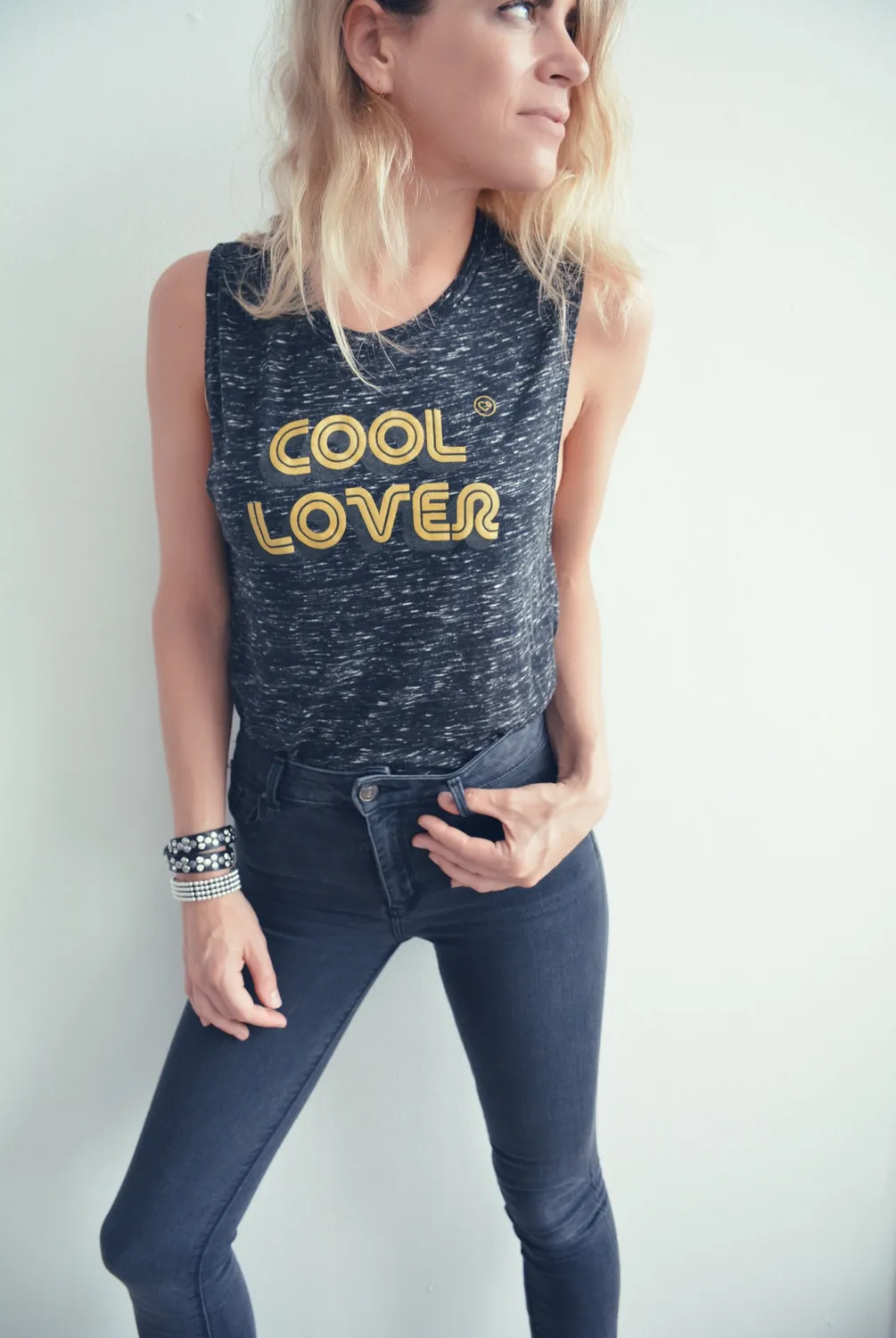 LOVEDRUNKY Cool Lover Tanktop Grijs low armhole