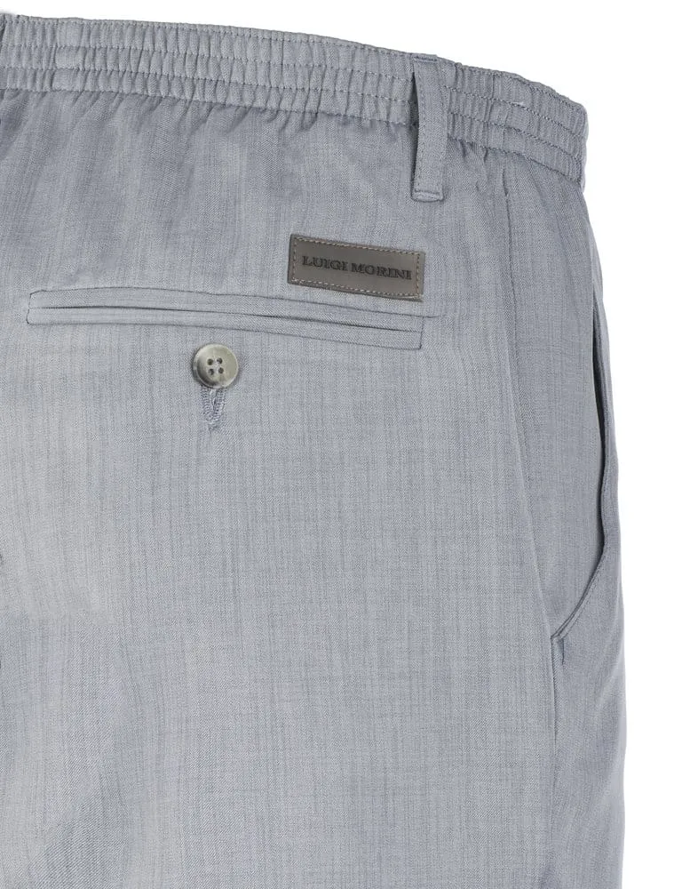 Luigi Morini Amberg pantalon lichtgrijs elastiek