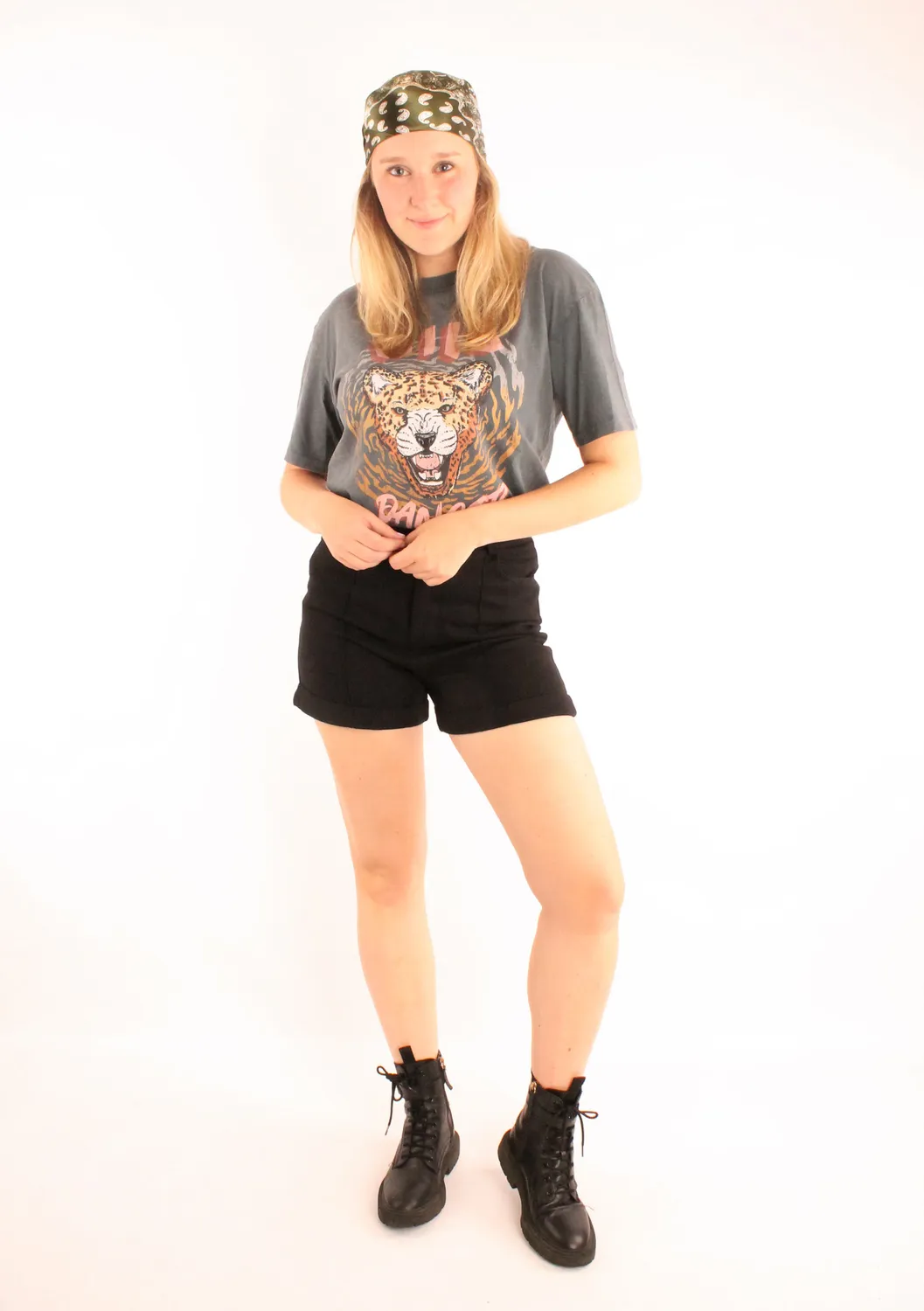 LOVEDRUNKY Wild Danger T-shirt grijs verwassen