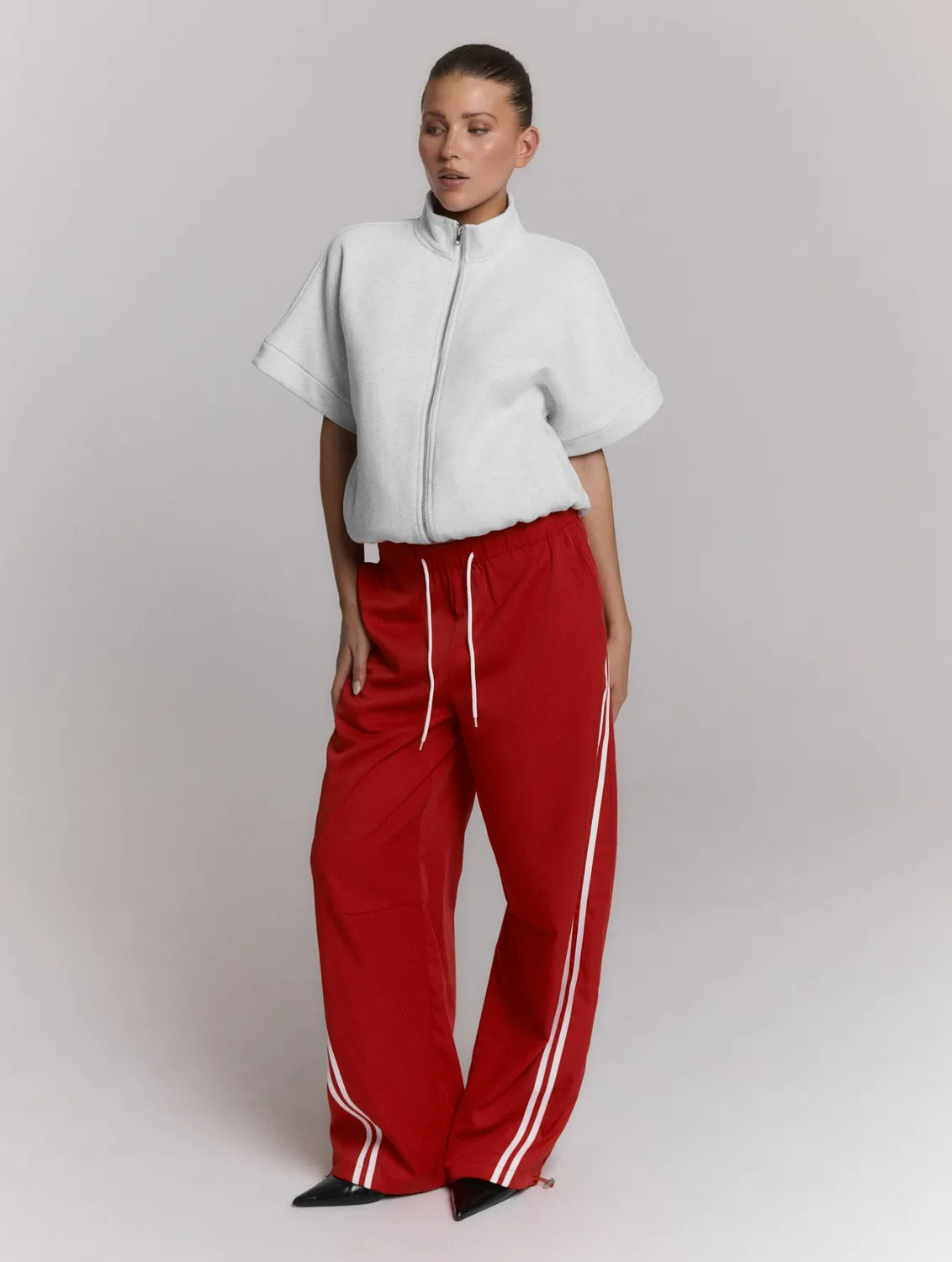 Refined Lina track pants broek rood stretch