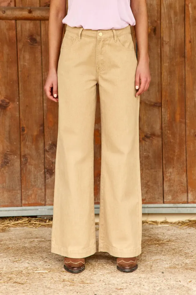 La Petite Etoile Patlanty broek beige wijd 5 zakken
