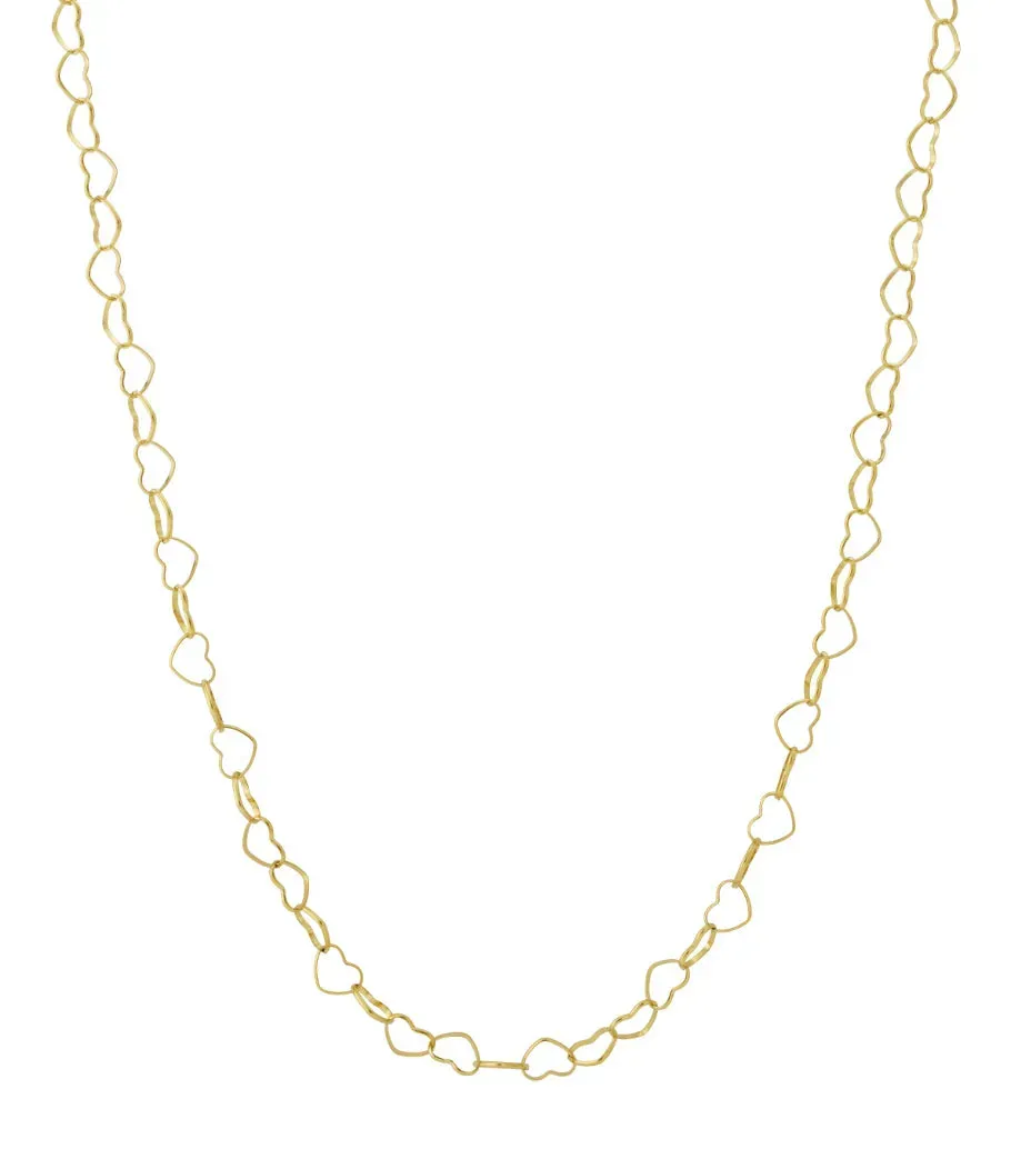 Amiek Connected Hearts ketting goud schakel 80,5 cm rvs