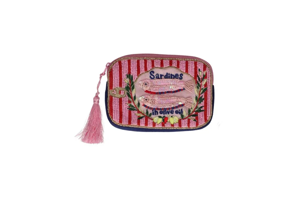 Amiek Sardientjes make-up tasje katoen 12 cm
