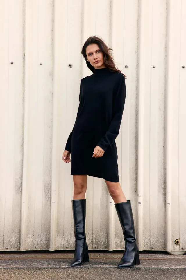 La Petite Etoile Marcia jurk zwart col trui