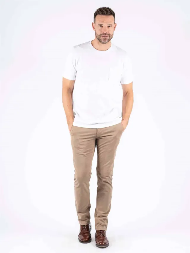 Seniorenkleding Uni Borstzak T-shirt wit katoen