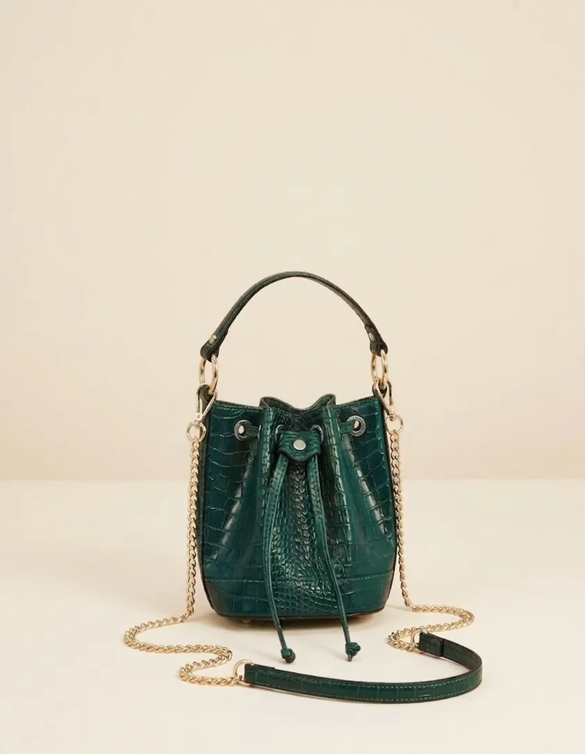 La Petite Etoile Aimmy handtas groen croco bucket
