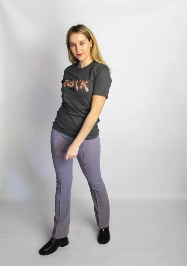 LOVEDRUNKY Flared broek lila met naad