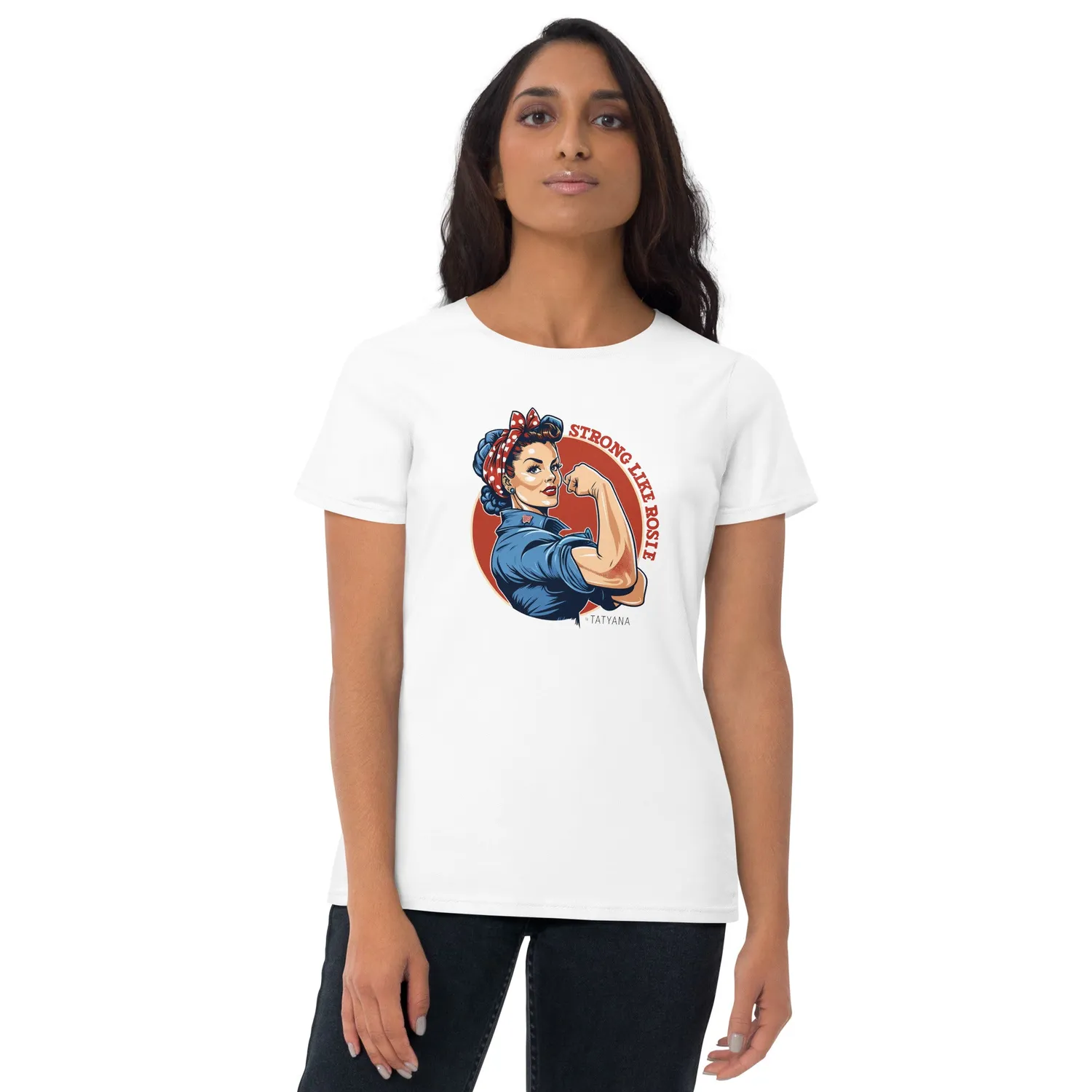 Tatyana Strong Like Rosie T-shirt blauw katoen