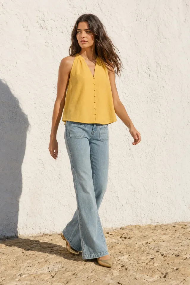 La Petite Etoile Sonny flare jeans marble wash