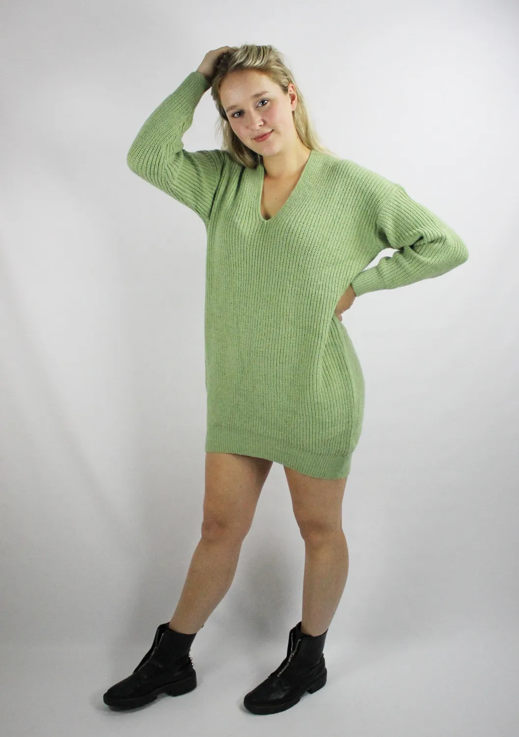 LOVEDRUNKY Knitted tuniek groen one size