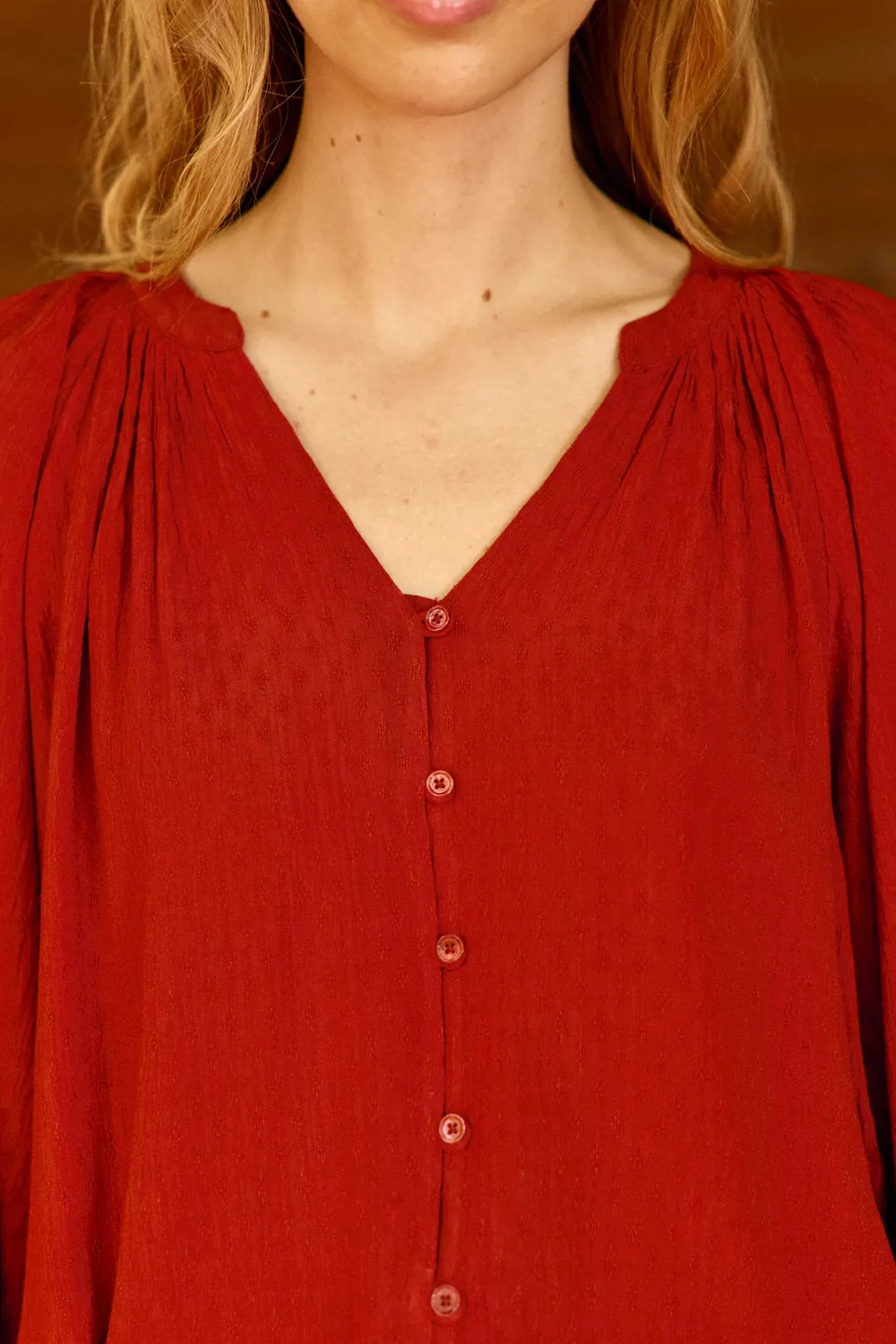 La Petite Etoile Bexley blouse baksteen wijd