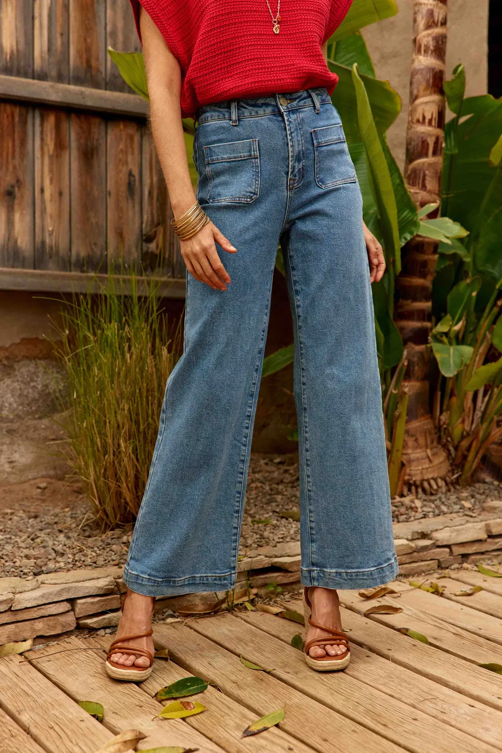 La Petite Etoile Atlanty jeans wijd medium stone