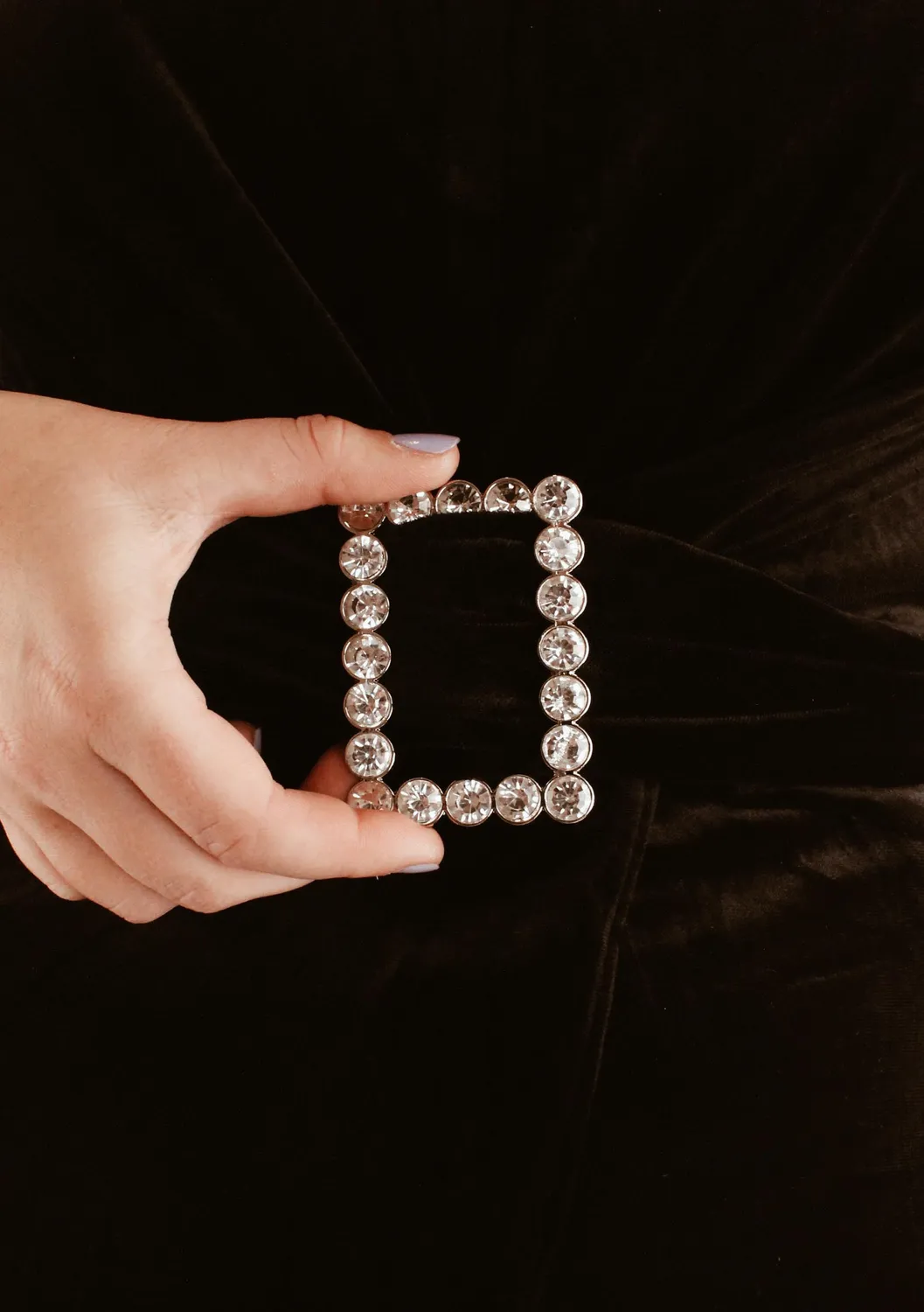 LOVEDRUNKY Velvet Diamond Broche jurk zwart