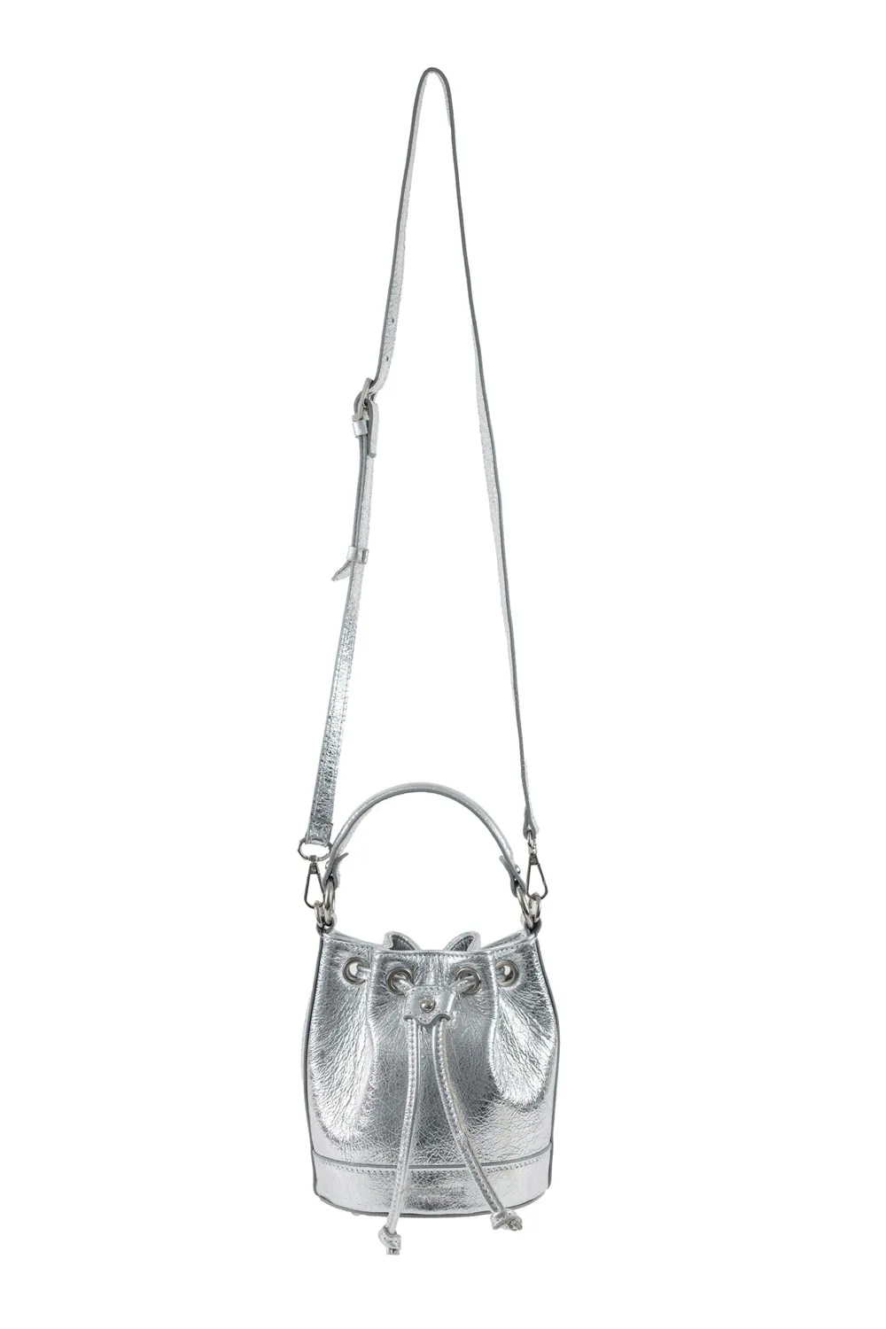 La Petite Etoile Aimmy leren tas 69-zilver bucket