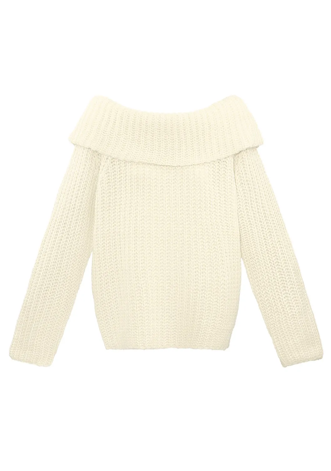 LOVEDRUNKY Off Shoulder Knitted trui off white grof