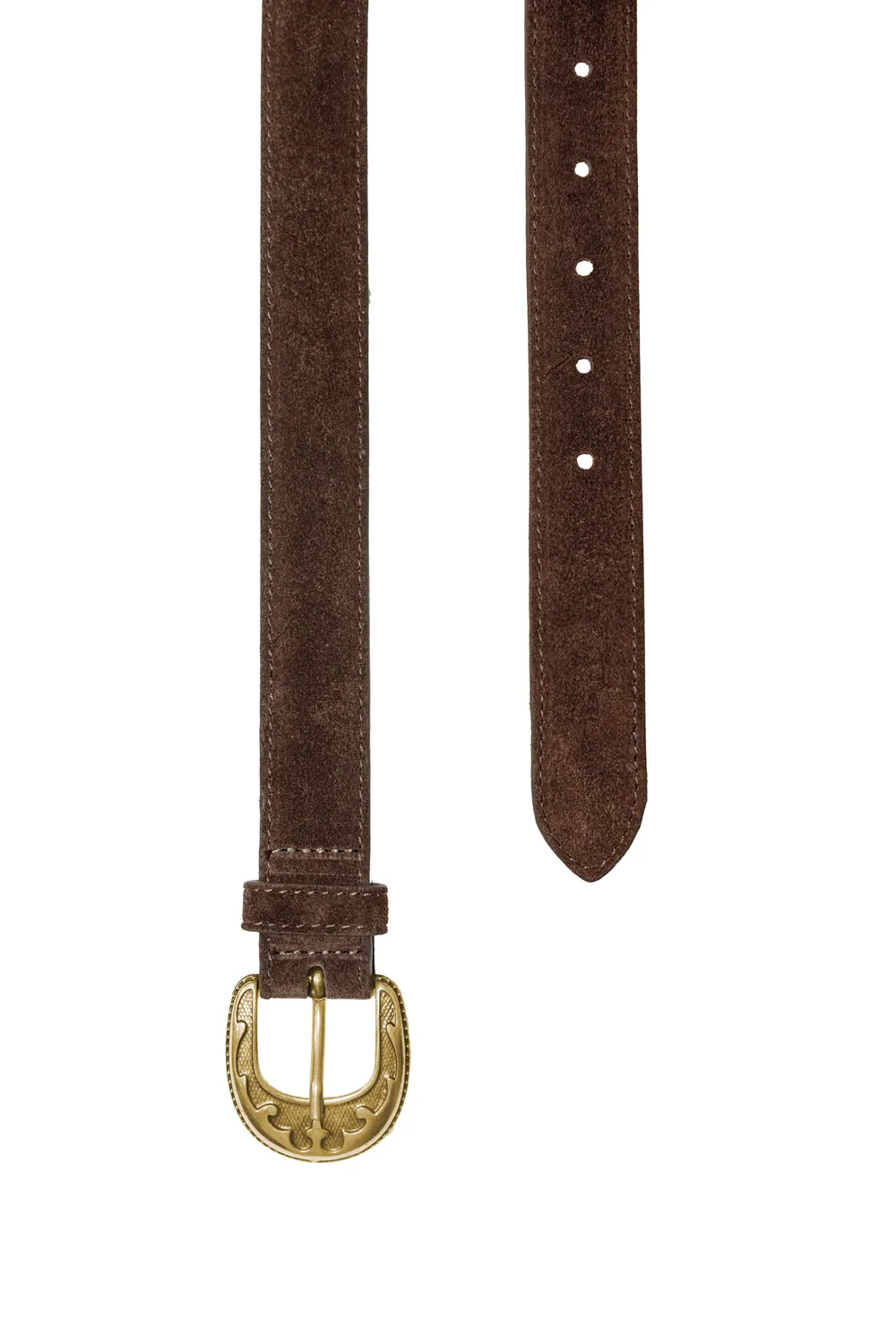 La Petite Etoile Andrea leren riem bruin suède