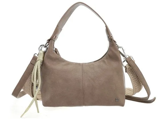 Amiek Quinn handtasje taupe vegan leer 20cm
