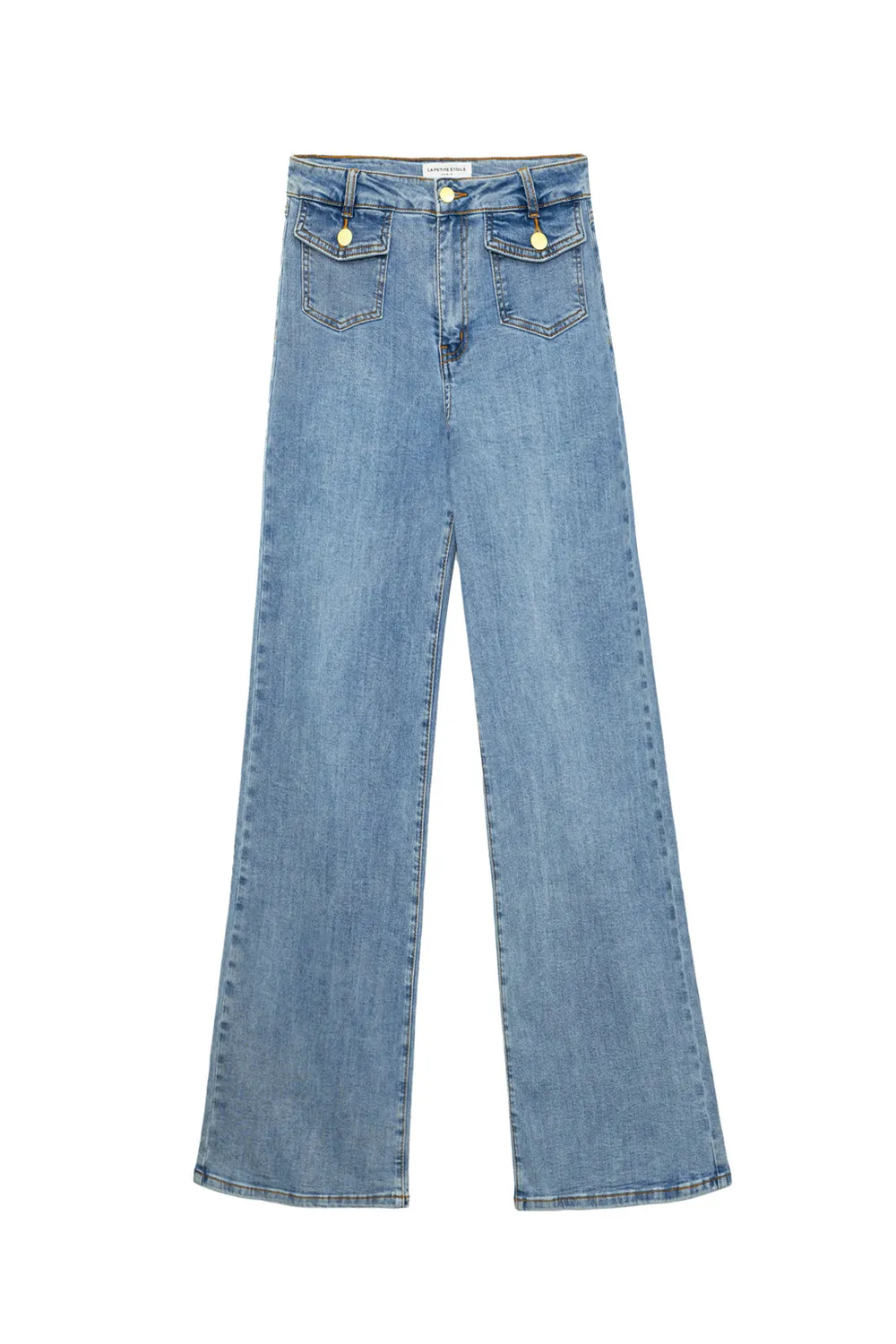 La Petite Etoile Peyton flared jeans stone hoge taille