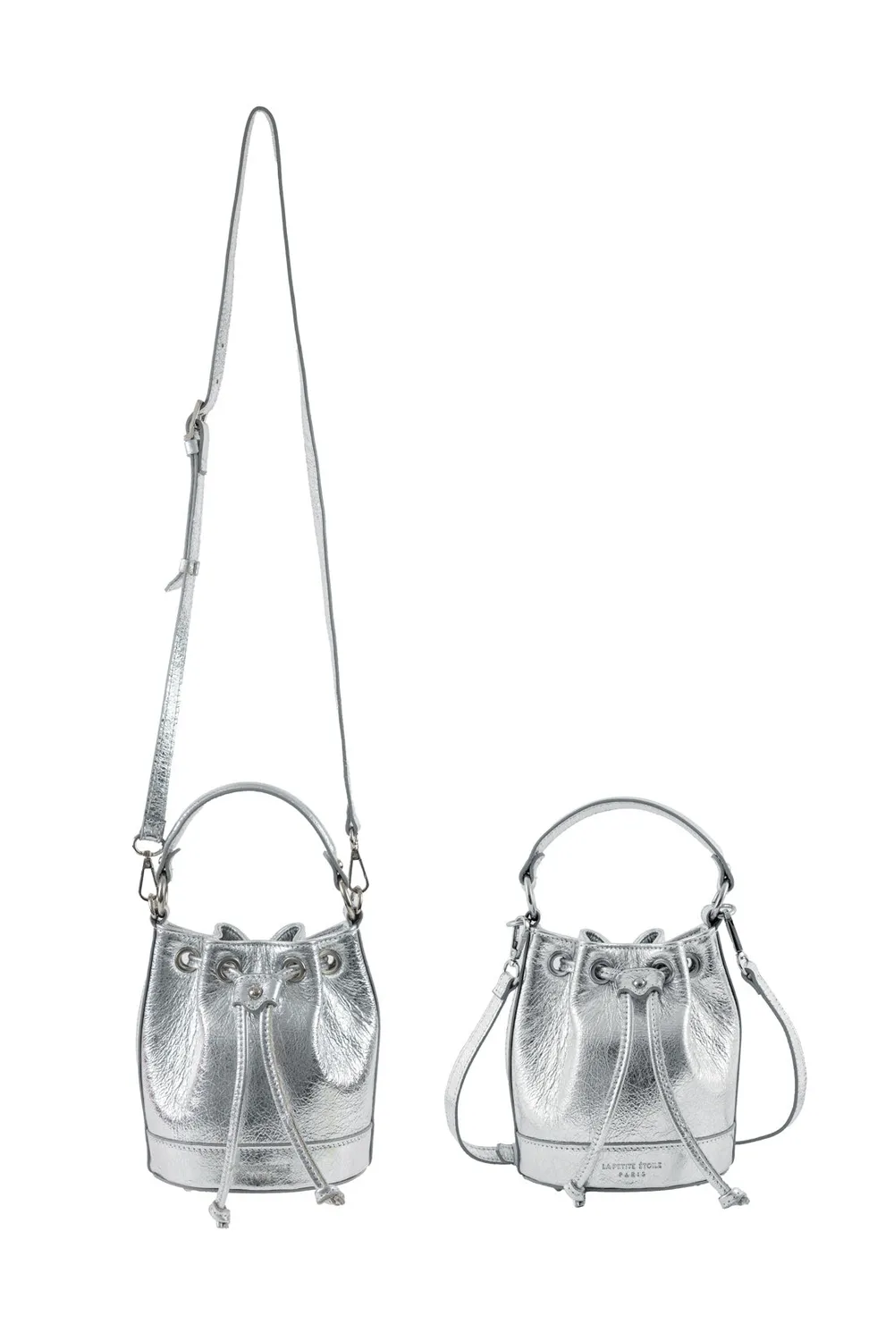 La Petite Etoile Aimmy leren tas 69-zilver bucket