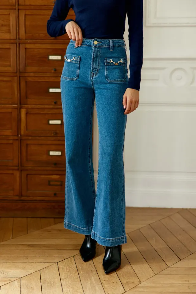 La Petite Etoile Atlantyna jeans medium stone wijd