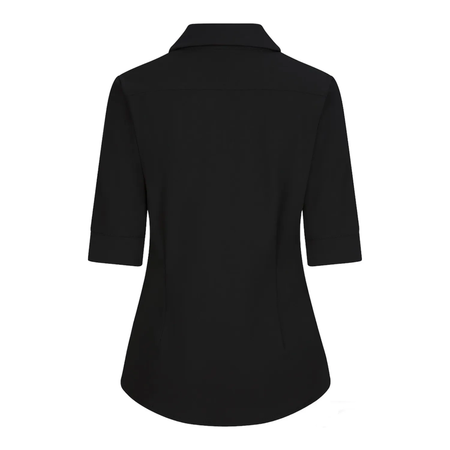 Laboutiek Travel Ivanka Short Sleeve blouse zwart kreukvrij