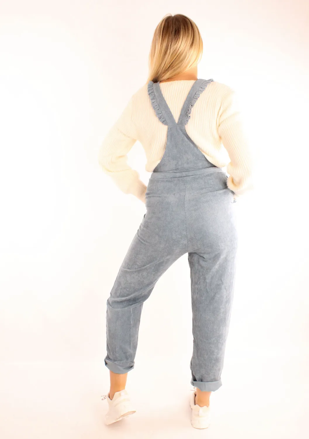 LOVEDRUNKY Corduroy jumpsuit blauw straight