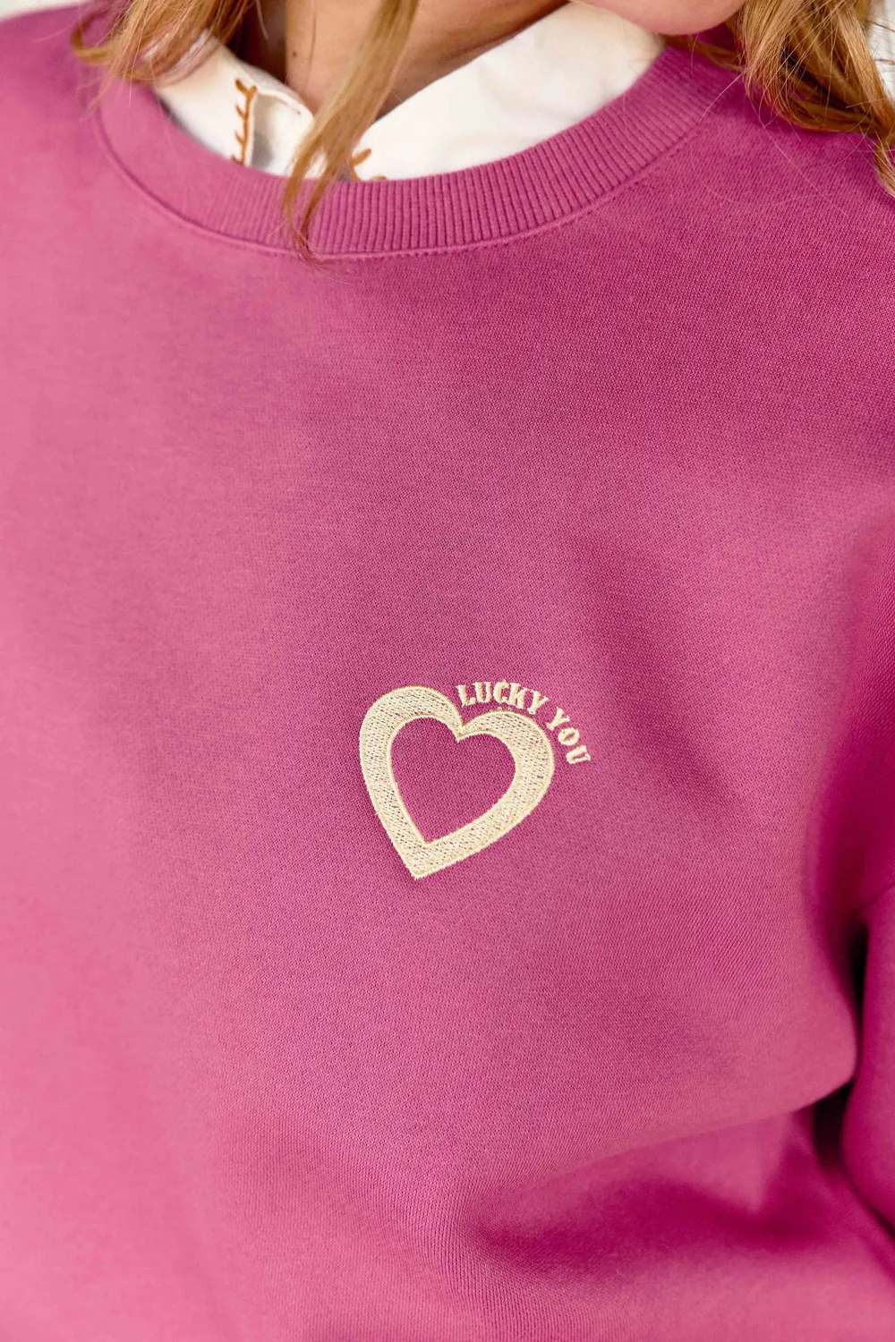 La Petite Etoile Tucky sweater roze geborduurd katoen