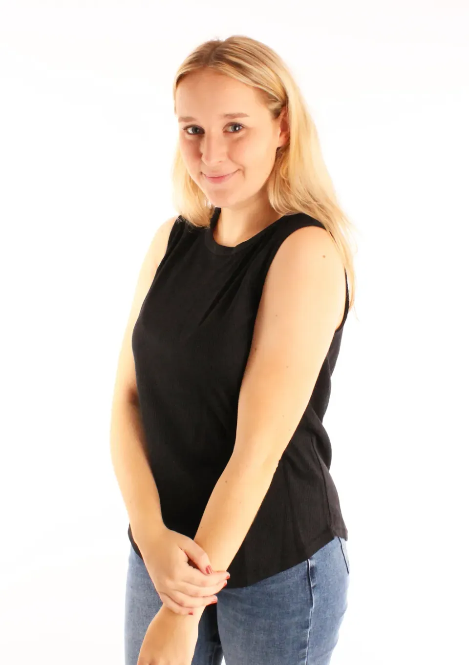 LOVEDRUNKY Structuur top zwart mouwloos