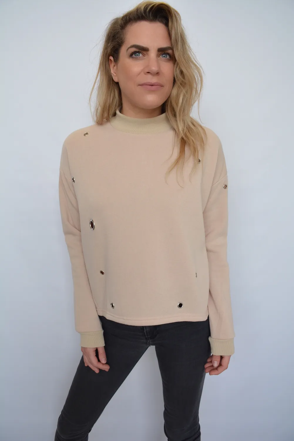 LOVEDRUNKY Soft sweater beige fleece wijd