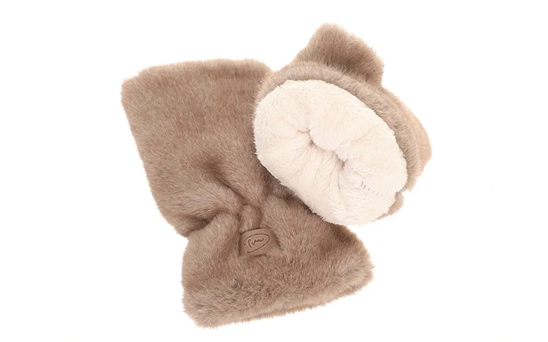 Amiek Are handschoenen taupe vingerloos one size