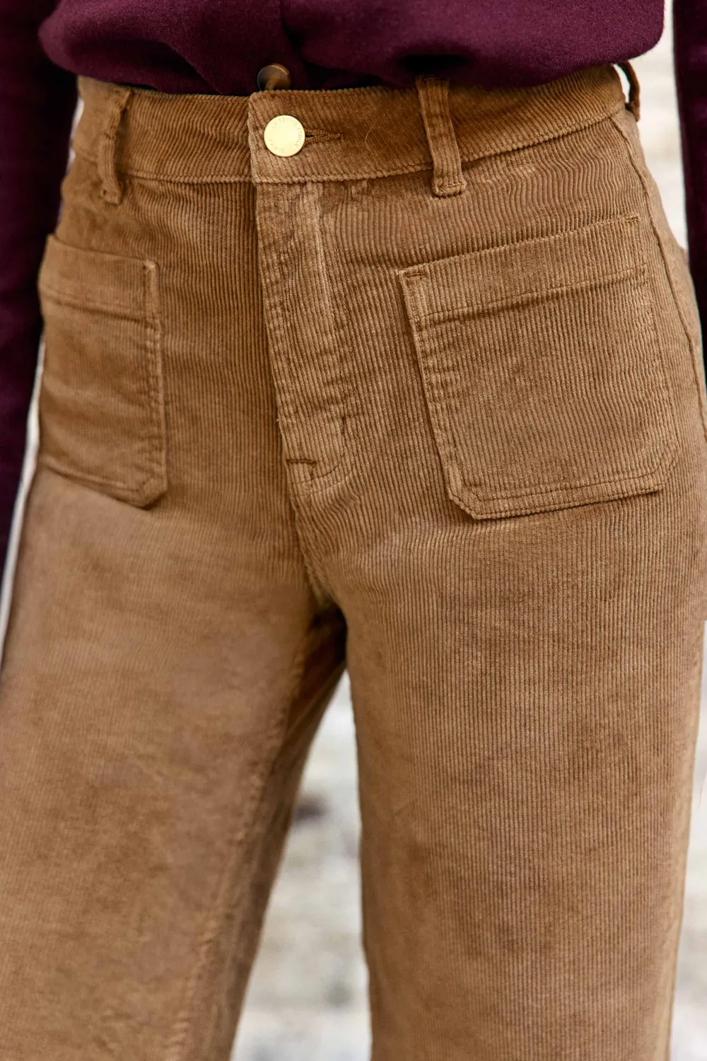 La Petite Etoile Atlanty wijde broek beige fluweel