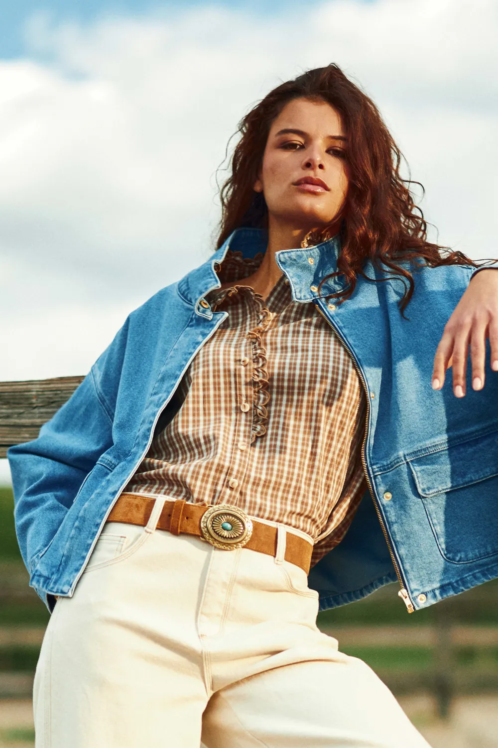 La Petite Etoile Bethanie blouse camel ruit volant