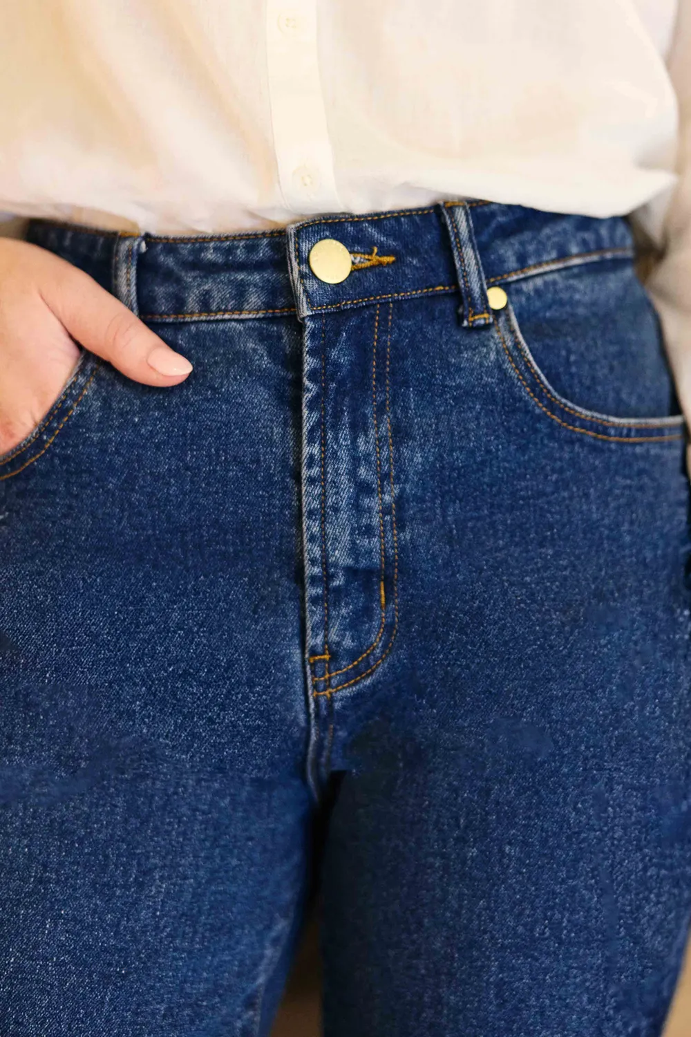 La Petite Etoile Zephyr rechte jeans 94-wash blauw high waist