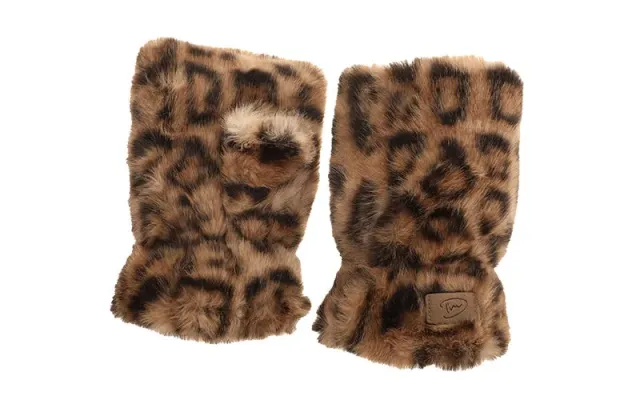Amiek Are handschoenen panter naturel vingerloos