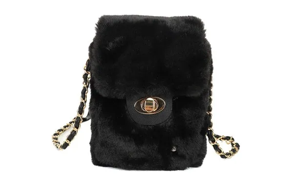 Amiek Vel Gardena telefoontasje zwart fluffy