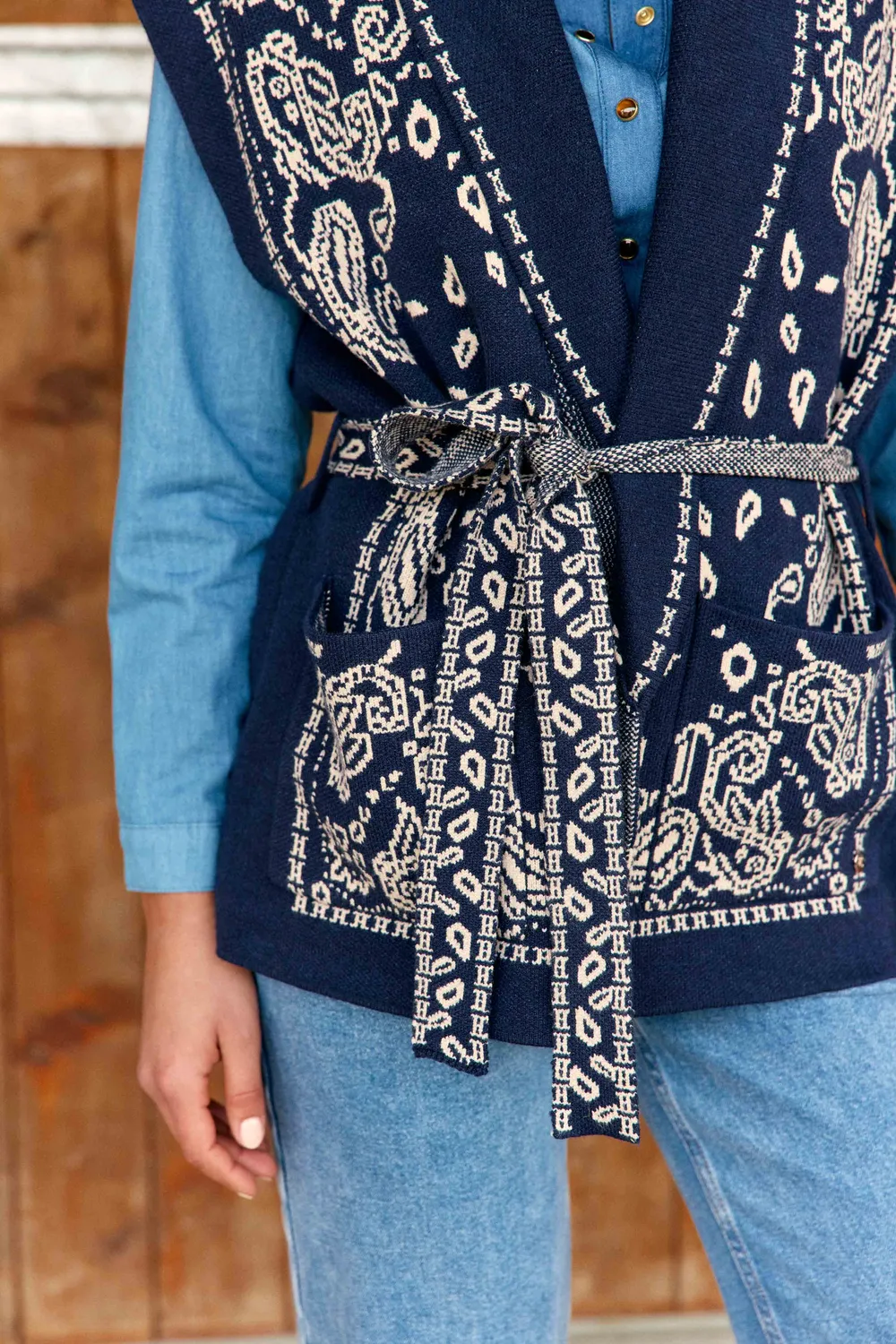 La Petite Etoile Molitor gilet marine met riem