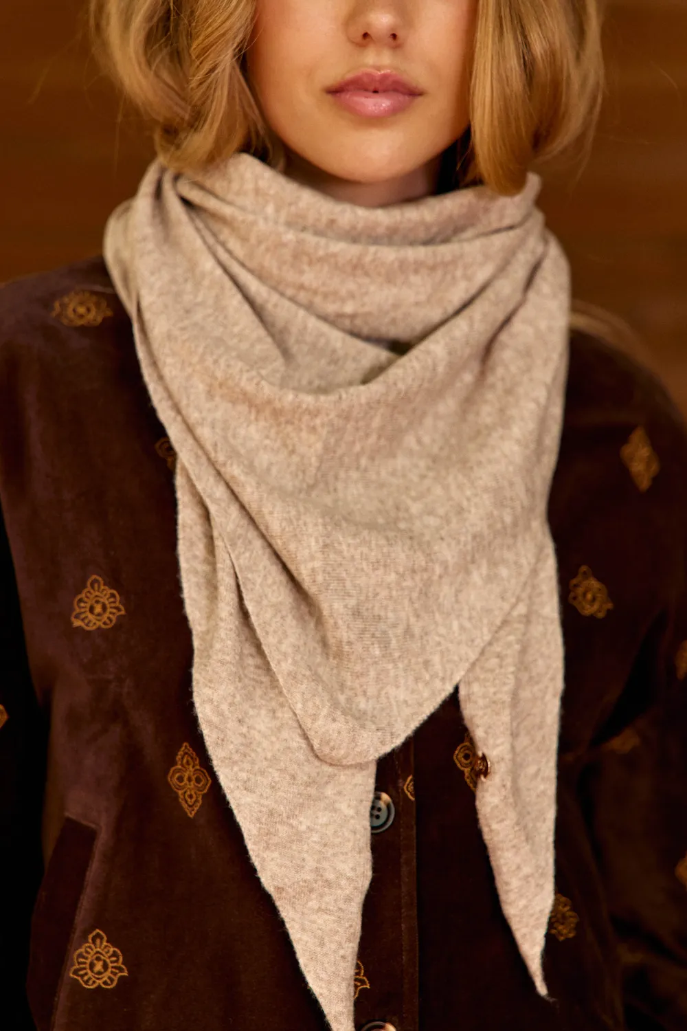 La Petite Etoile Arli jersey sjaal taupe