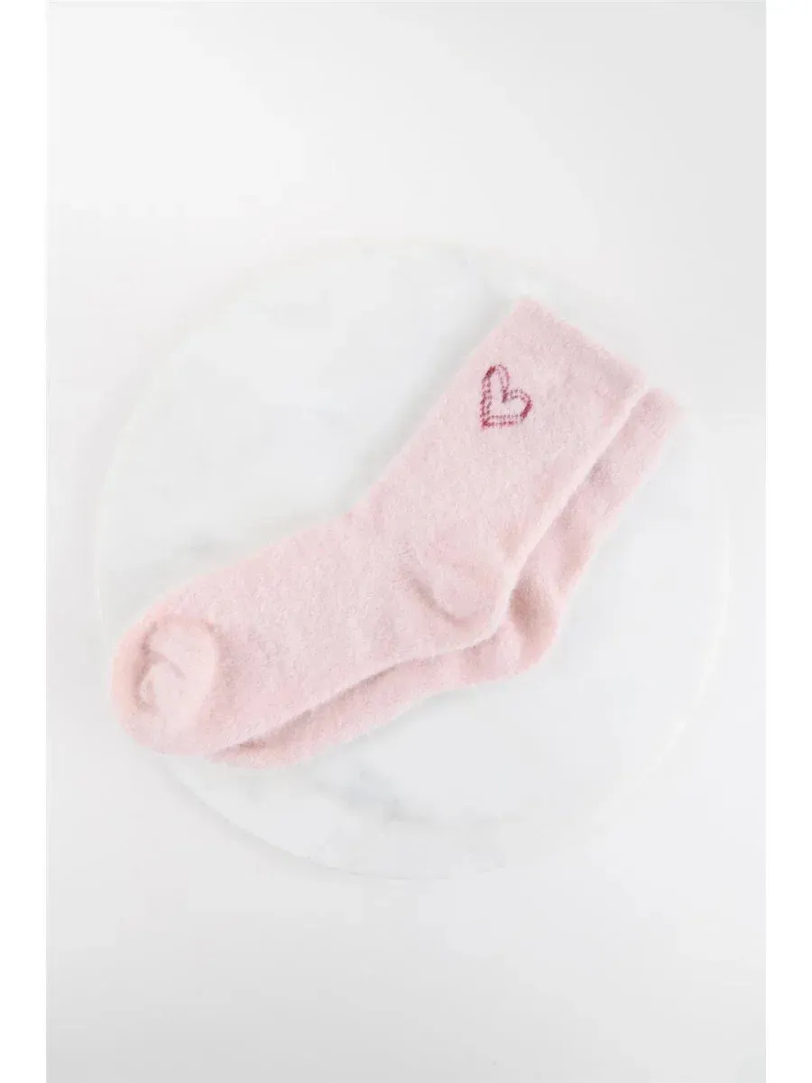 Amiek 24C Sokken Hartje fluffy onesize