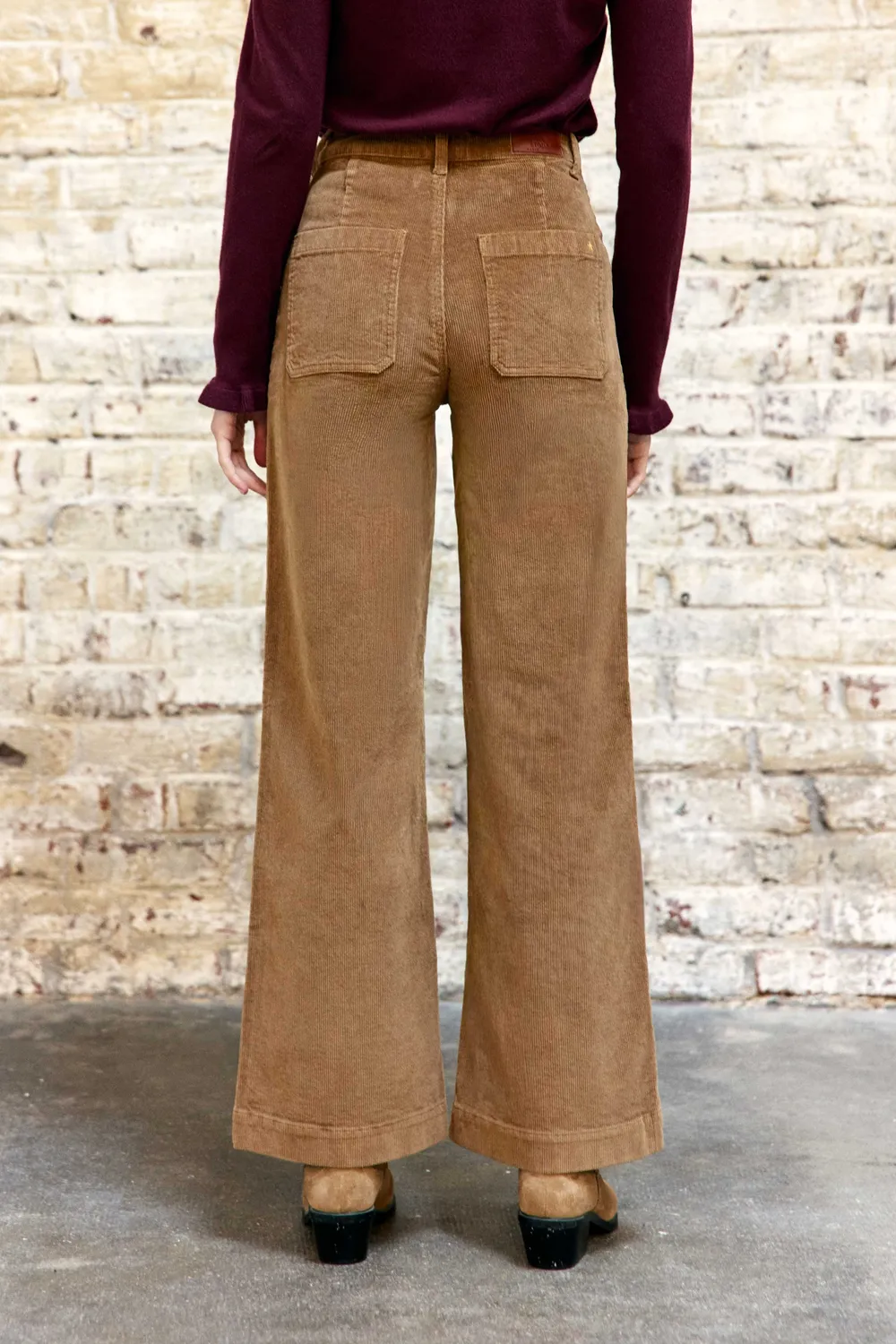 La Petite Etoile Atlanty wijde broek beige fluweel