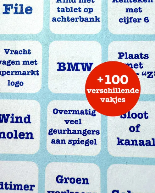 Amiek Auto Bingo reisspel onderweg