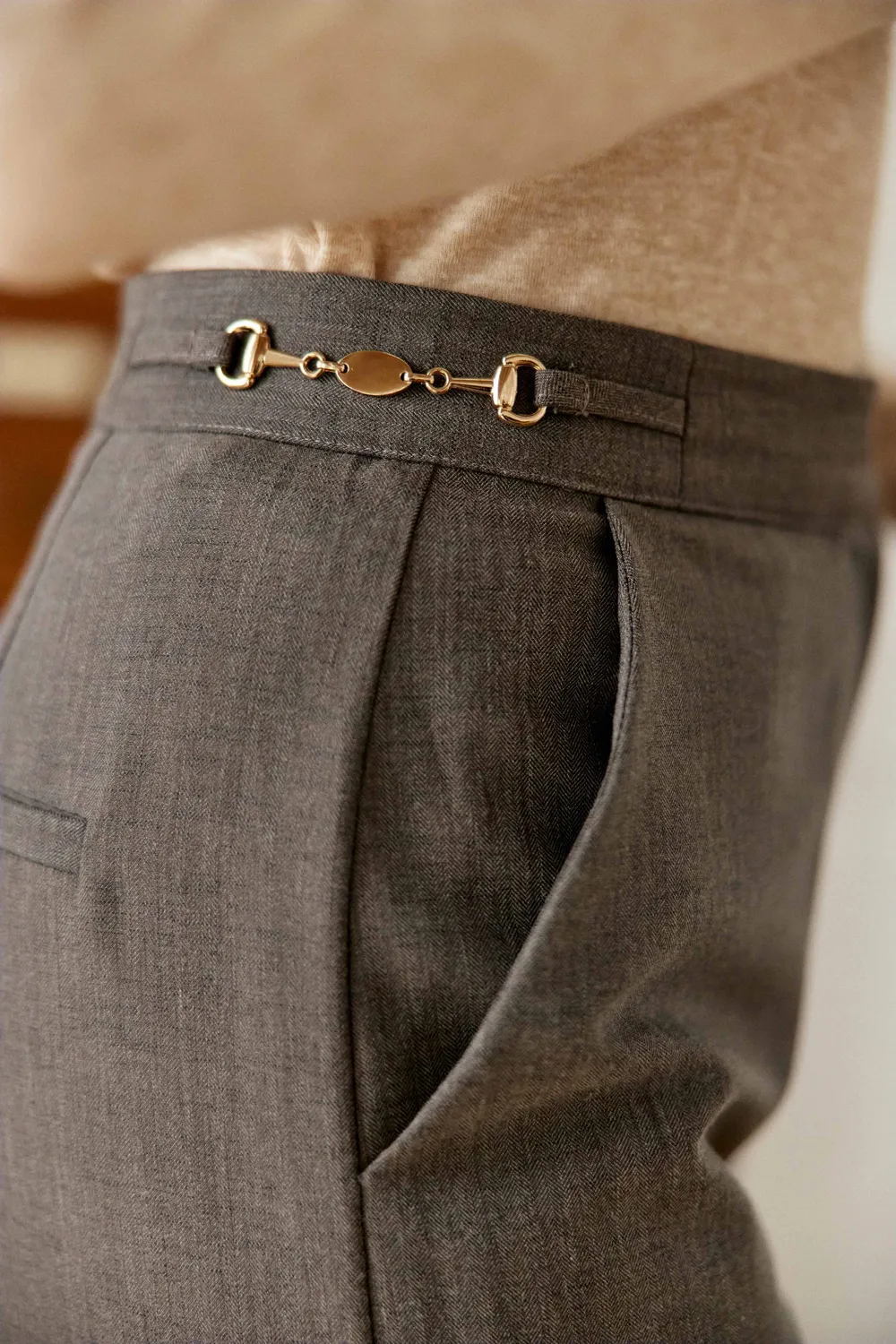 La Petite Etoile Paolino broek taupe wijd