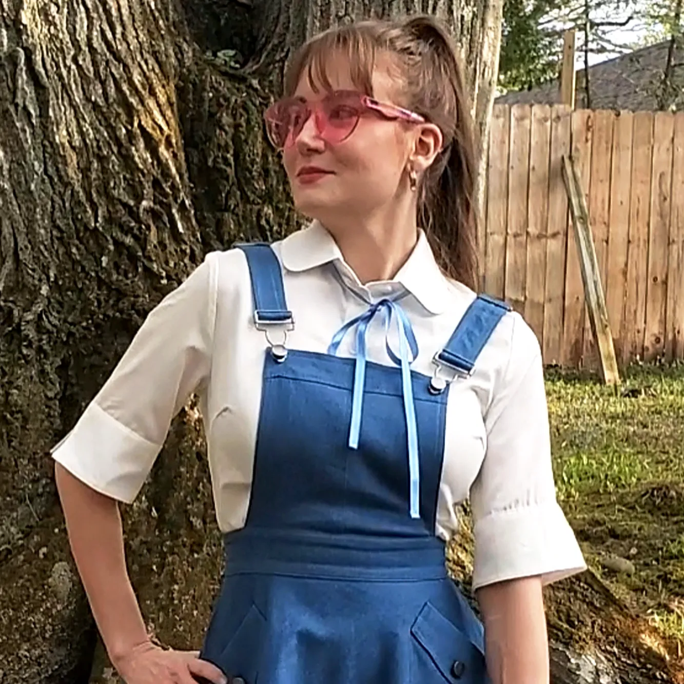Tatyana Lori Ann blouse wit strikjes 3/4 mouw