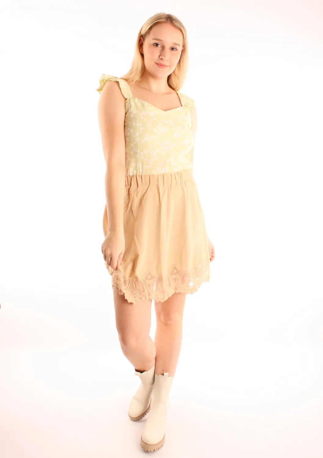 LOVEDRUNKY Bloemen top groen met smock