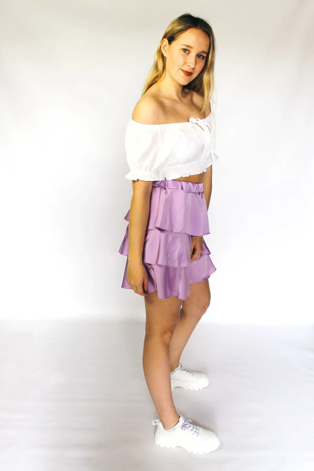 LOVEDRUNKY Ruffle Rok Lila met volant
