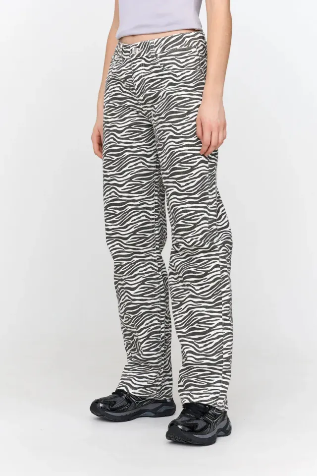 Amiek 24C Zebraprint broek wijde jeans 100% katoen