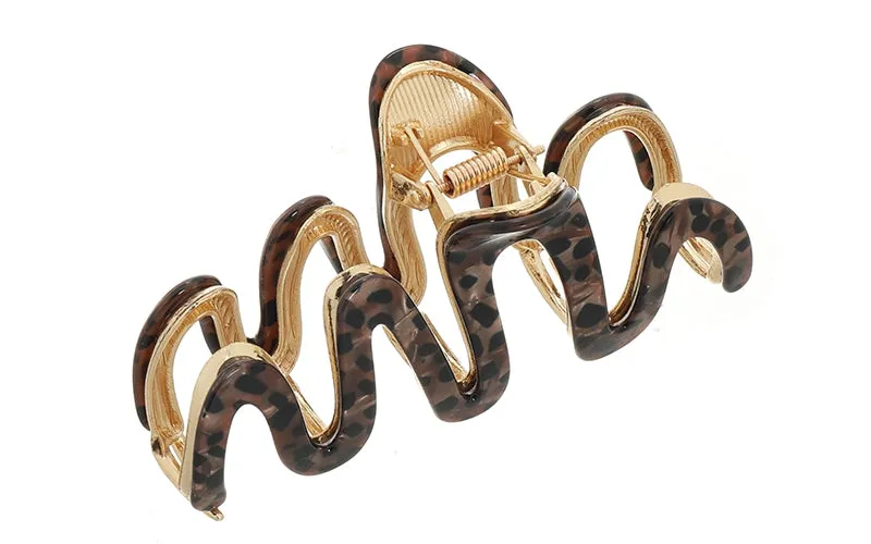 Amiek Coos Panter Haarklem khaki metaal 10 cm