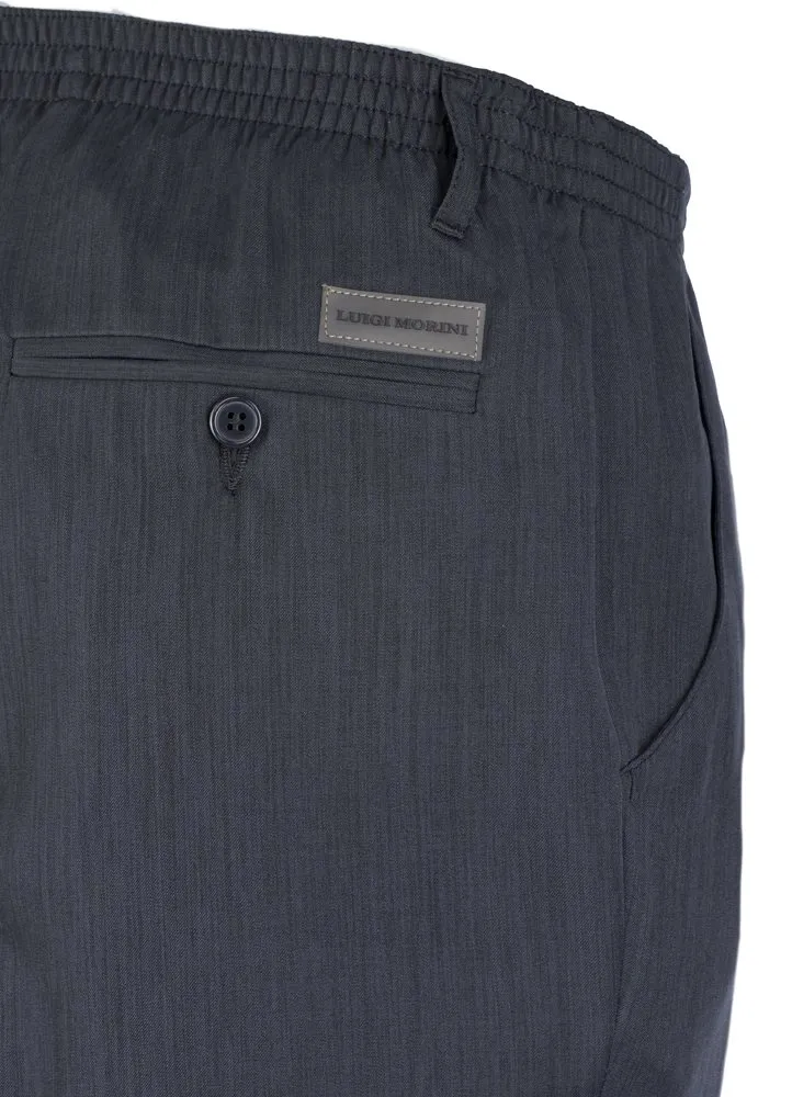 Luigi Morini Amberg heren pantalon elastiek marine
