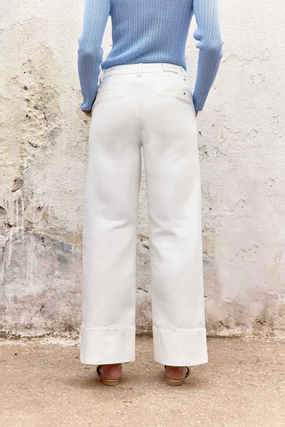 La Petite Etoile Paola rechte jeans wit hoge taille